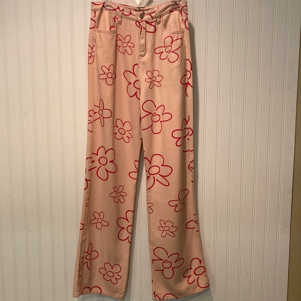 Bailey Rose Y2K Flower Power Wide Leg Jeans Size 5
